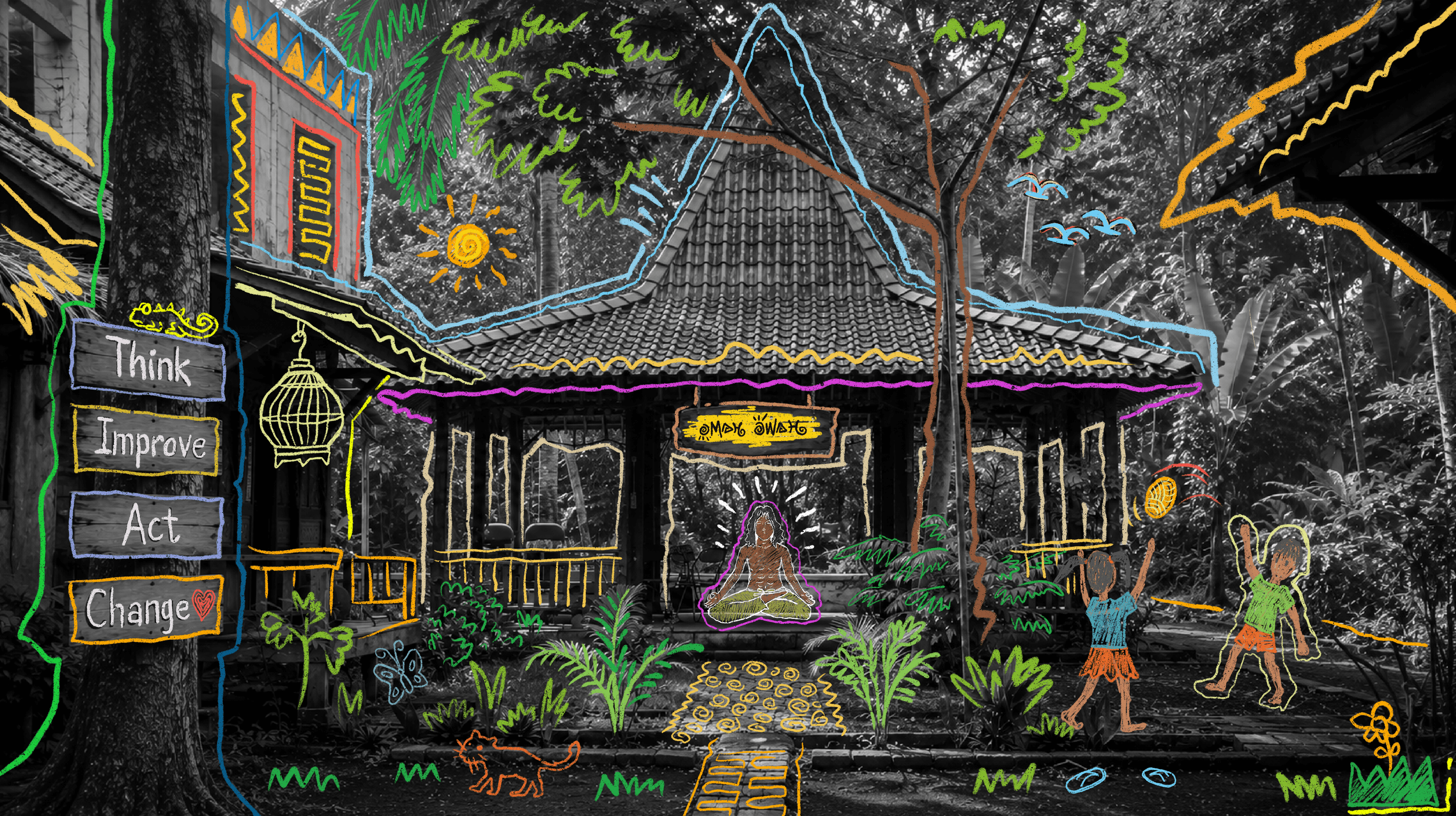 Omah Owah doodle illustration